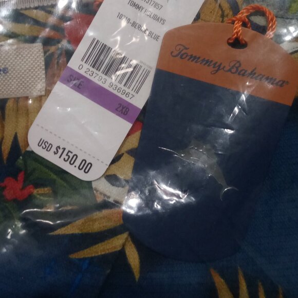 Tommy Bahama 2X B Bering Blue Hawaiian Shirt - Picture 2 of 3